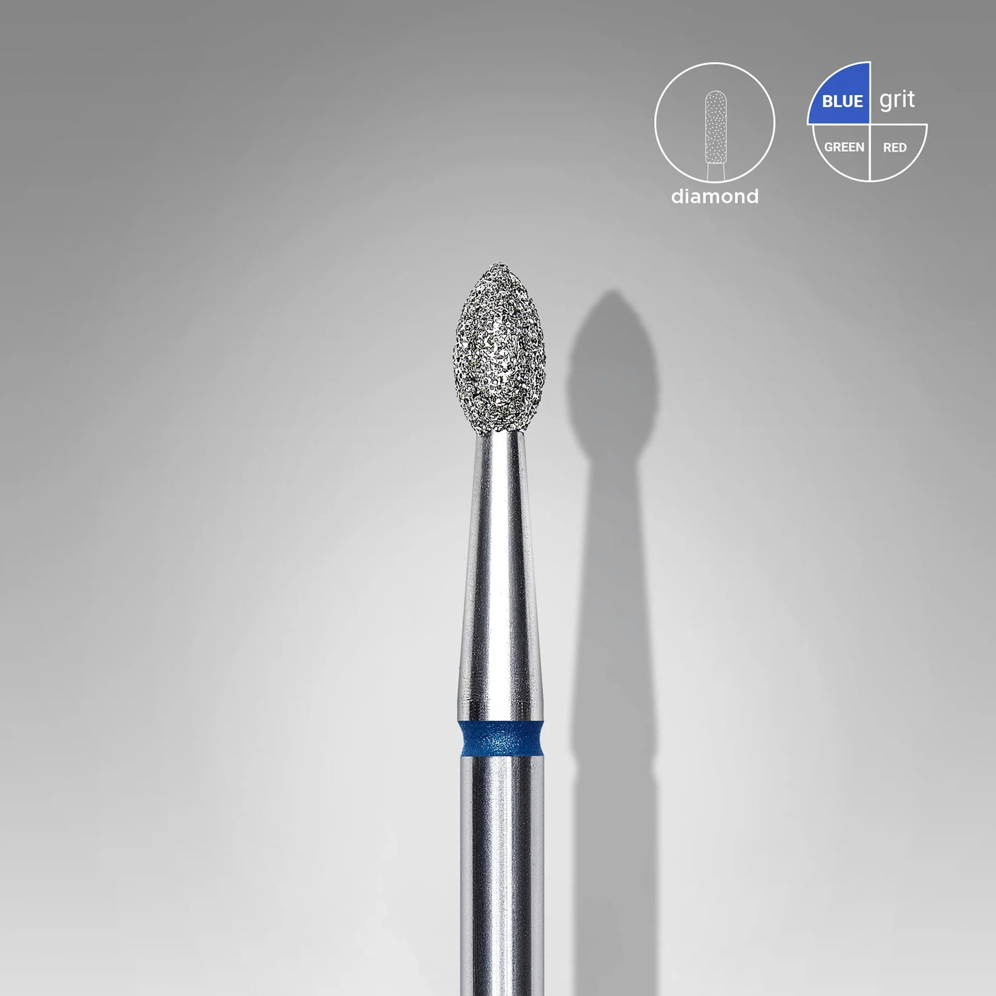 STALEKDiamond Nail Drill Bit, Pointed "Bud" , Blue, Head Diameter 2.5 Mm, Working Part 4.5 MmS