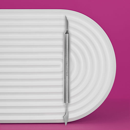 STALEKS Hollow manicure pusher EXPERT 100 TYPE 1 (slant pusher + cleaner)