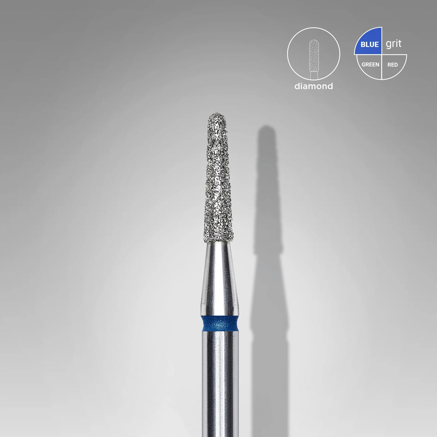 STALEKS Diamond Nail Drill Bit, "Frustum", Blue, Head Diameter 1.8 Mm, Working Part 8 Mm