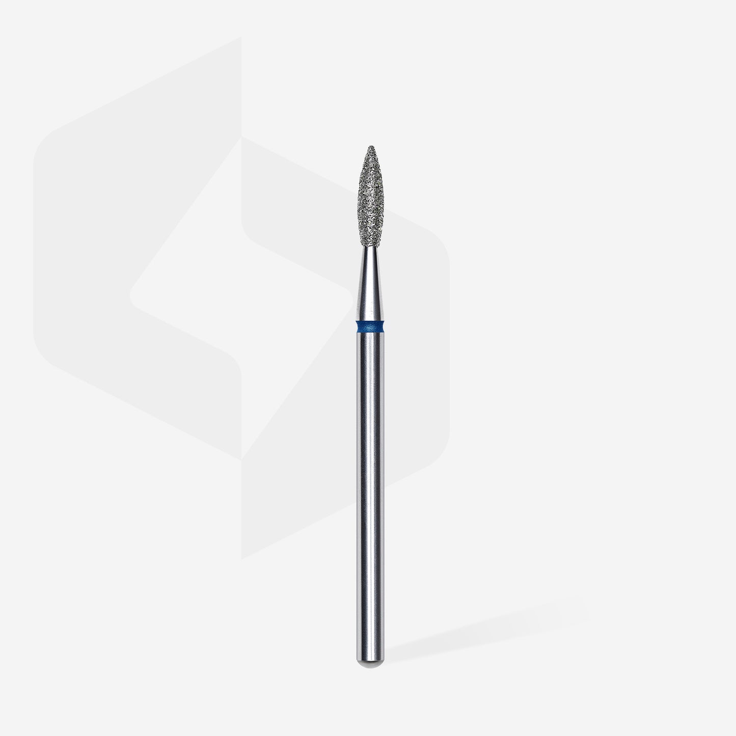 STALEKS Diamond nail drill bit, pointed “flame”, blue, head diameter 2.1 mm/ working part 8 mm