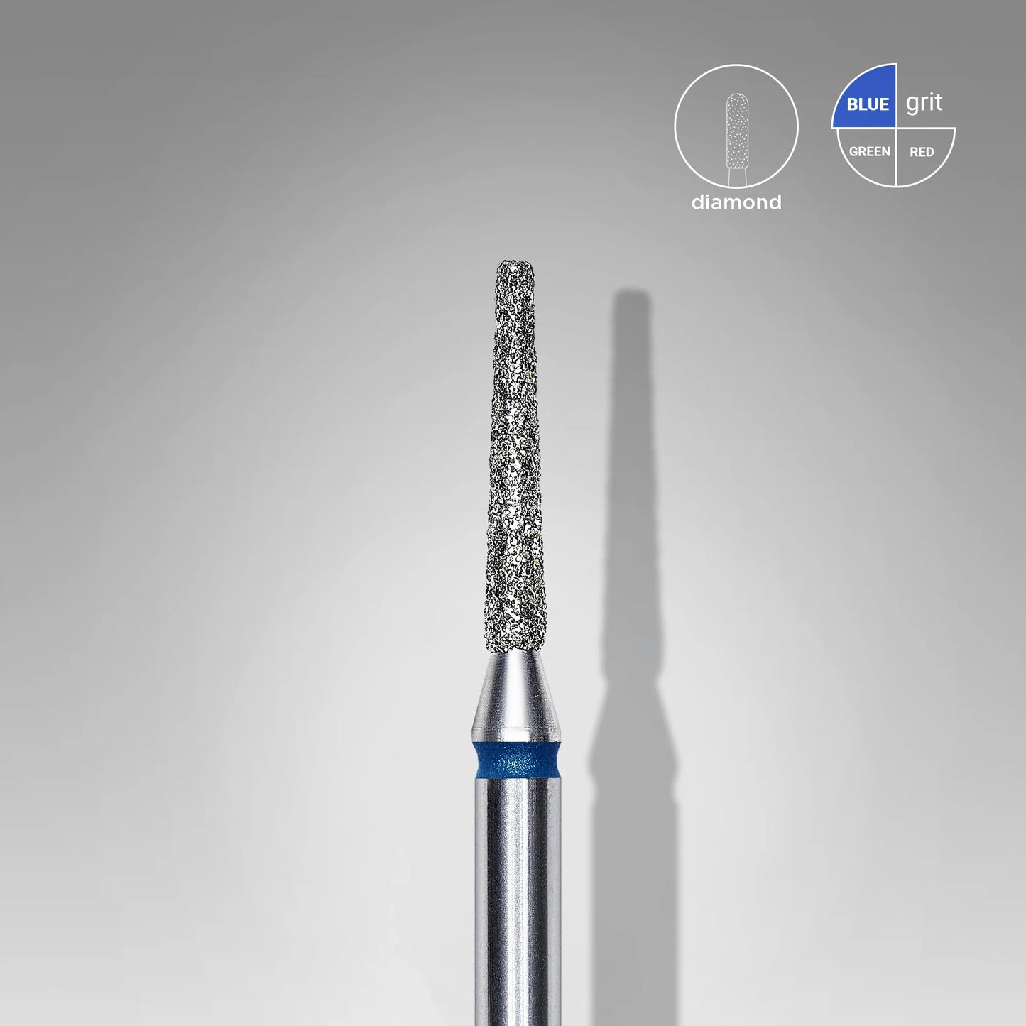 STALEKS Diamond Nail Drill Bit, "Frustum", Blue, Head Diameter1.6 Mm, Working Part 10 Mm
