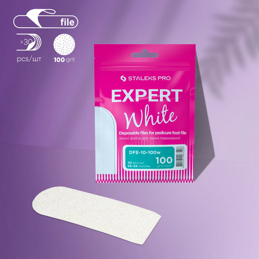STALEKS Disposable White Files For Metal Foot File EXPERT 1