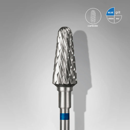 STALEKS Carbide Nail Drill Bit, "Frustum", Blue, Head Diameter 6 Mm / Working Part 14 Mm
