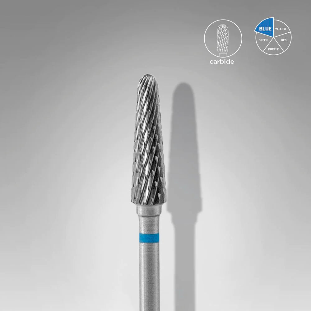 STALEKS Carbide Nail Drill Bit, "Frustum", Blue, Head Diameter 4 Mm / Working Part 13 Mm