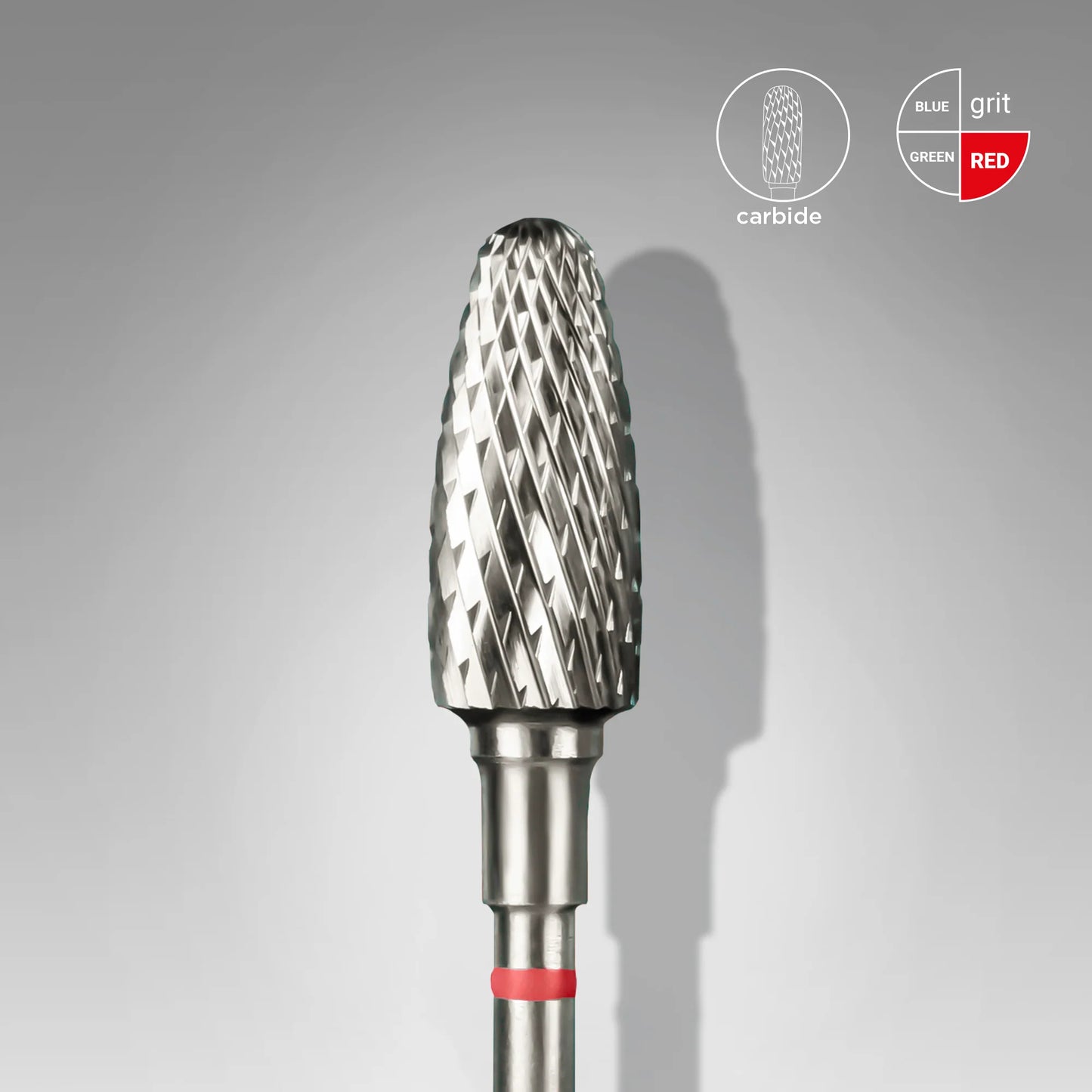 STALEKS Carbide Nail Drill Bit, "Corn", Red, Head Diameter 6 Mm / Working Part 14 Mm