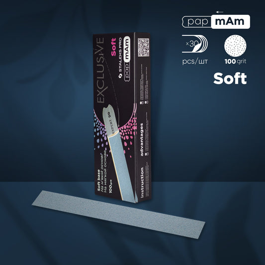 Disposable files papmAm for straight nail file (soft base) Staleks Pro Exclusive 20 /100,150,180,240/ 25pcs