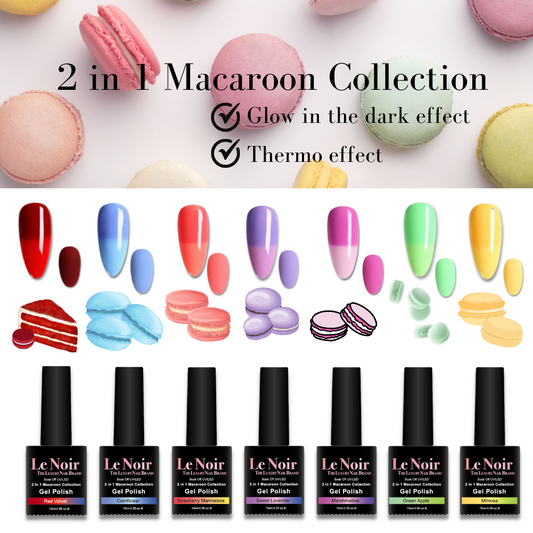 Gel Polish 2in1 Macaroon Collection Bundle (7pcs)