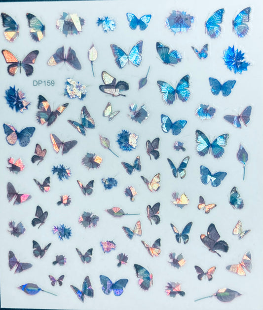 Holographic Butterfly's Nail Art stickers DP159