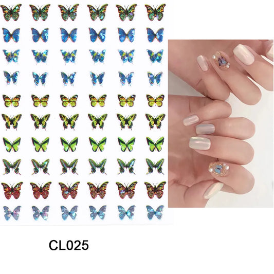 Holographic Butterfly's Nail Art stickers CL025