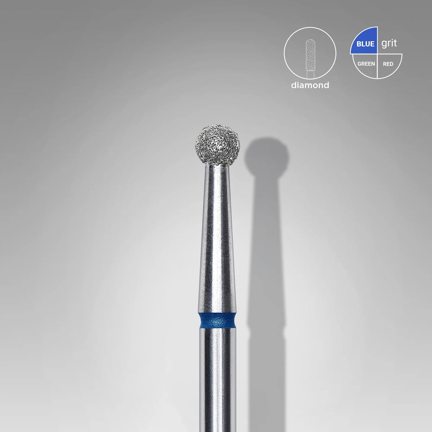 STALEKS Diamond Nail Drill Bit, "Ball", Blue, Head Diameter 2.7 Mm