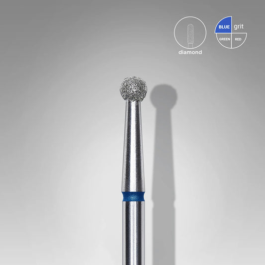 STALEKS Diamond Nail Drill Bit, "Ball", Blue, Head Diameter 2.7 Mm