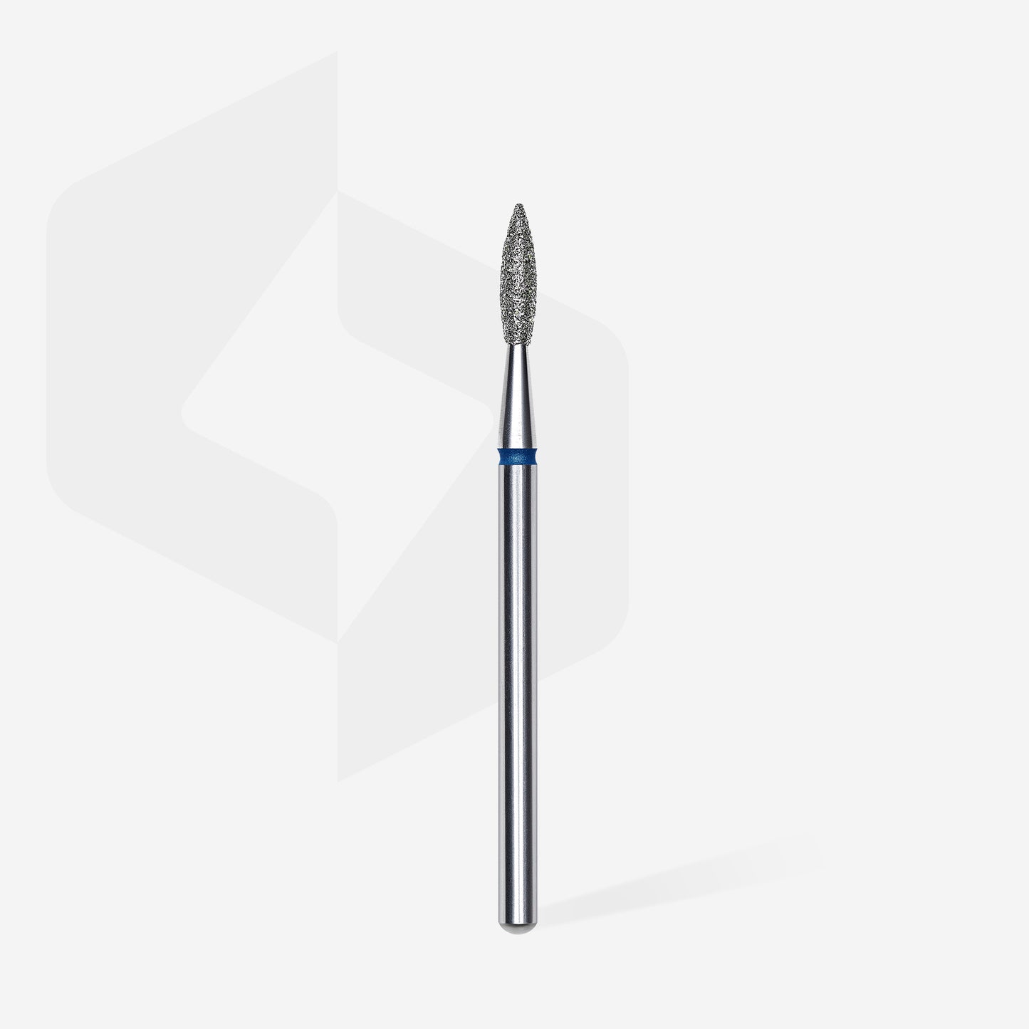 STALEKS Diamond nail drill bit, pointed “flame”, blue, head diameter 2.1 mm/ working part 8 mm