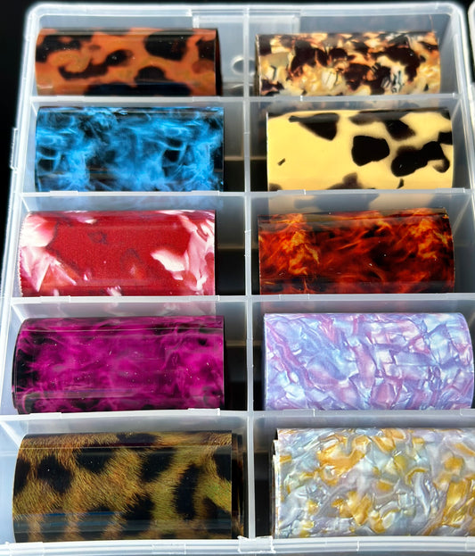 Animal printed transfer foil box