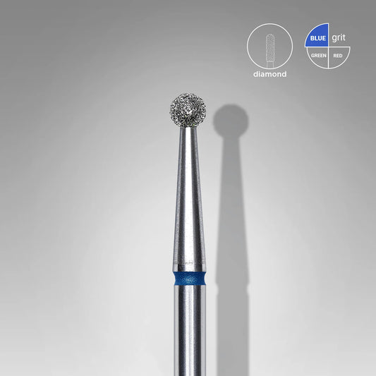 STALEKS Diamond Nail Drill Bit, "Ball", Blue, Head Diameter 2.5 Mm