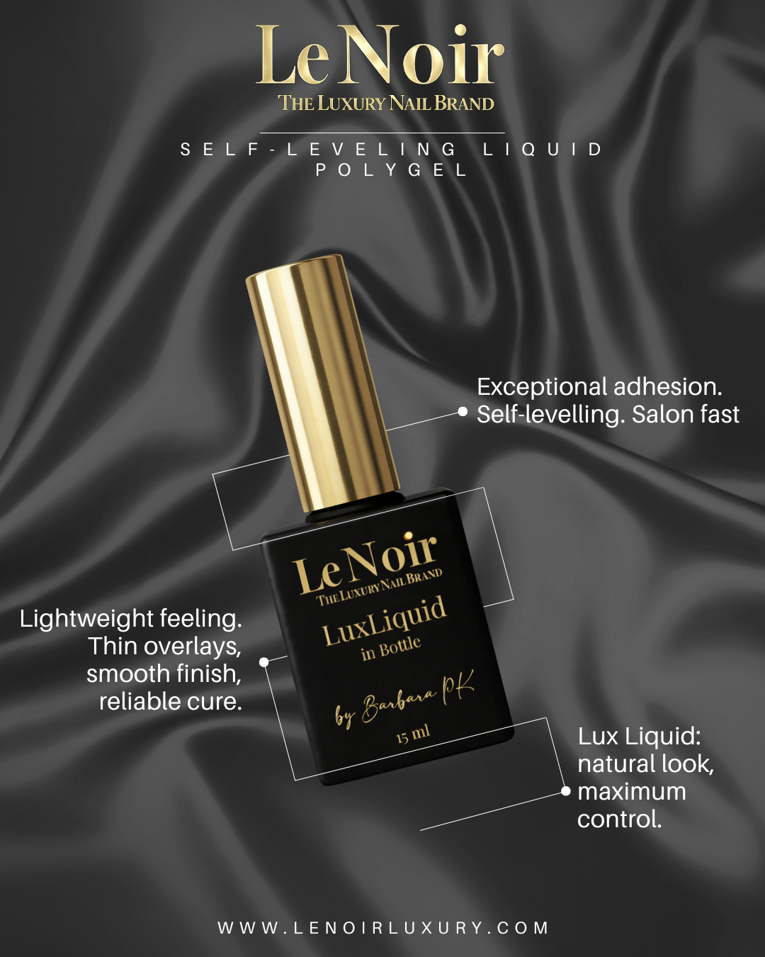 Luxliquid in Bottle by Barbara PK 15ml/ Self-Levelling Liquid Polygel