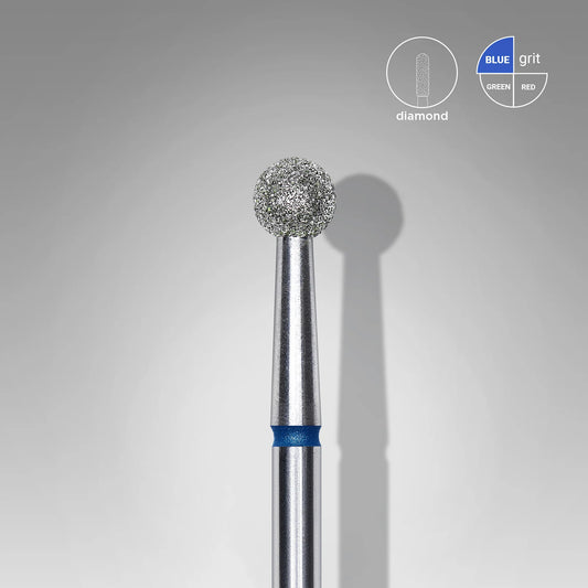 STALEKS Diamond Nail Drill Bit, "Ball", Blue, Head Diameter 4 Mm