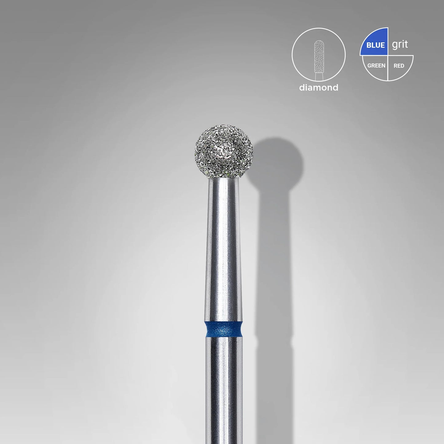 STALEKS Diamond Nail Drill Bit, "Ball", Blue, Head Diameter 3.5 Mm