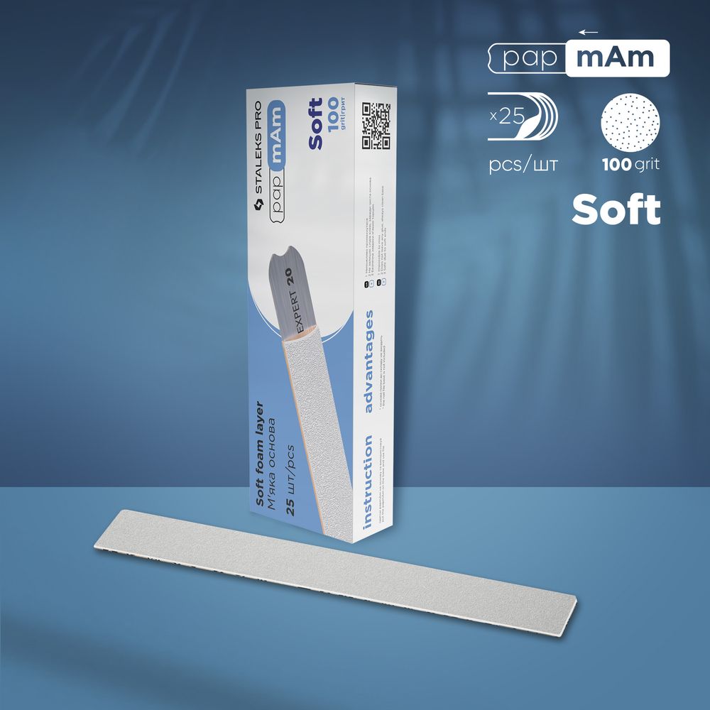 STALEKS White disposable papmAm files (soft foam layer) EXPERT 20 100/150/180/240 grit (25 pcs)