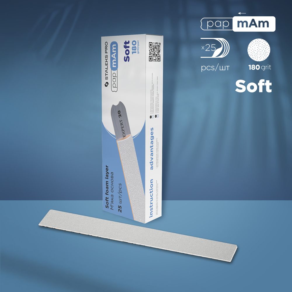 STALEKS White disposable papmAm files (soft foam layer) EXPERT 20 100/150/180/240 grit (25 pcs)
