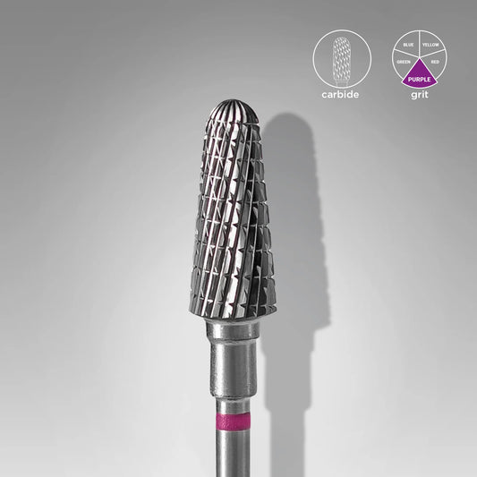 STALEKS Carbide Nail Drill Bit, "Frustum", Purple, Head Diameter 6 Mm / Working Part 14 Mm