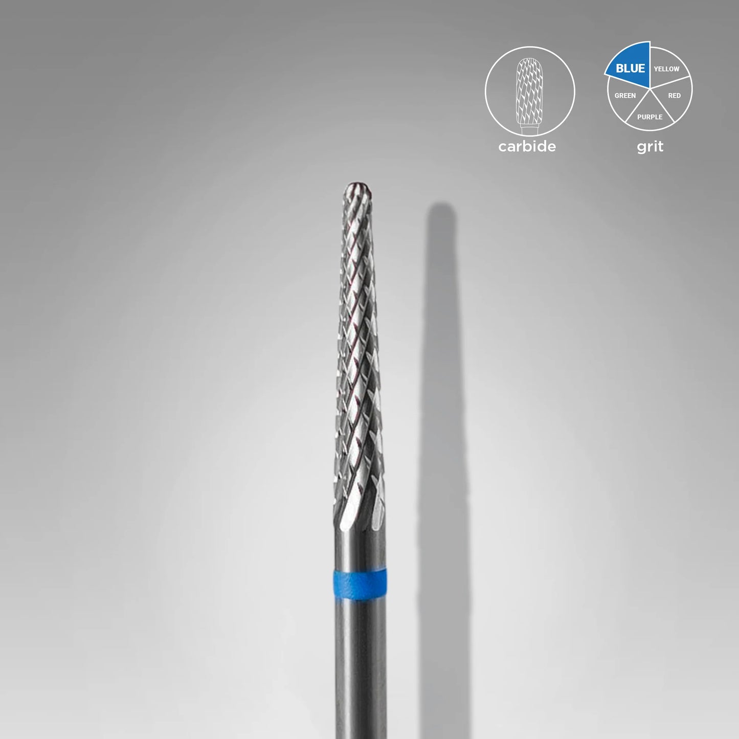 STALEKS Carbide Nail Drill Bit, "Cone" Blue, Diameter 2.3 Mm / Working Part 14 Mm