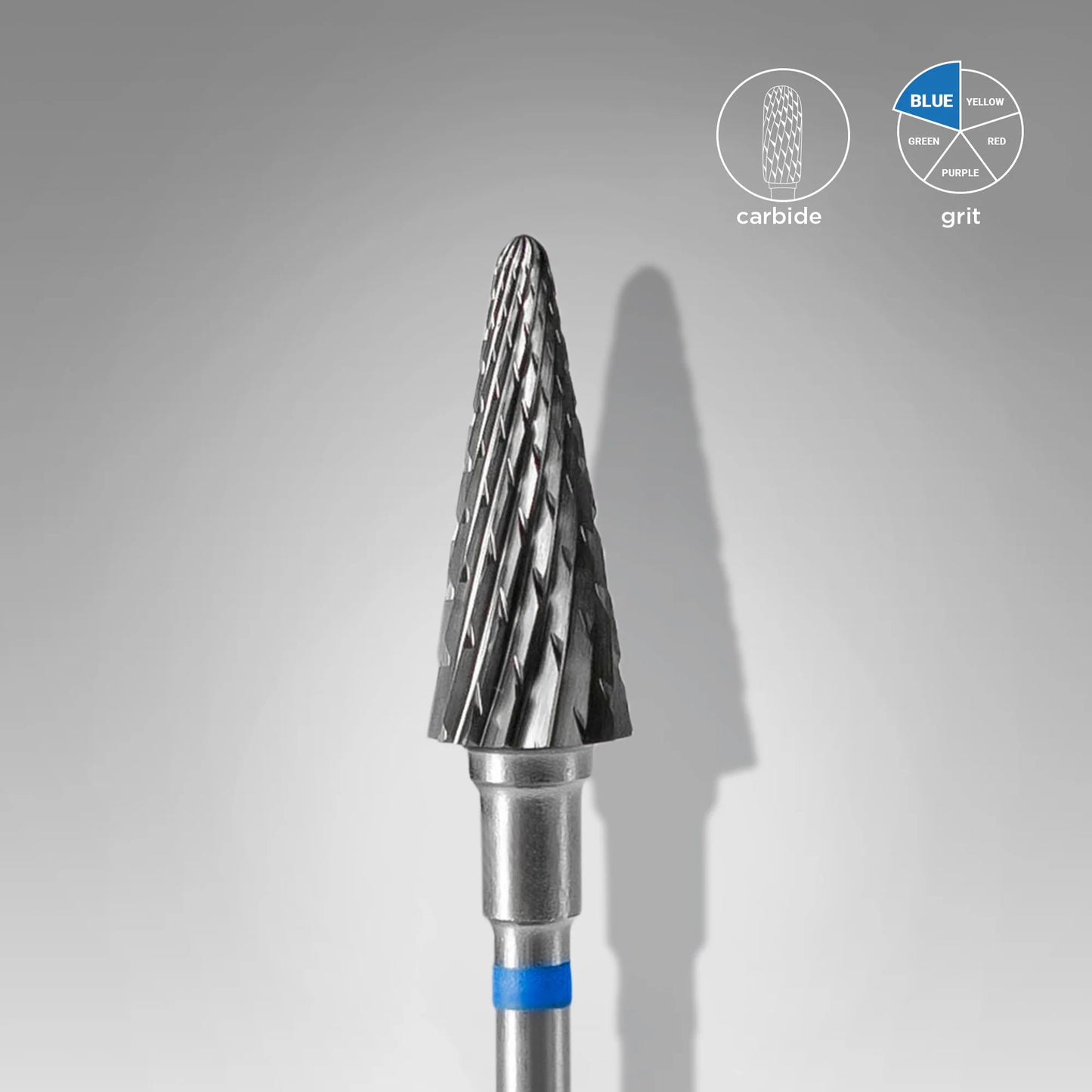 STALEKS Carbide Nail Drill Bit, "Cone" Blue, Diameter 6 Mm / Working Part 14 Mm