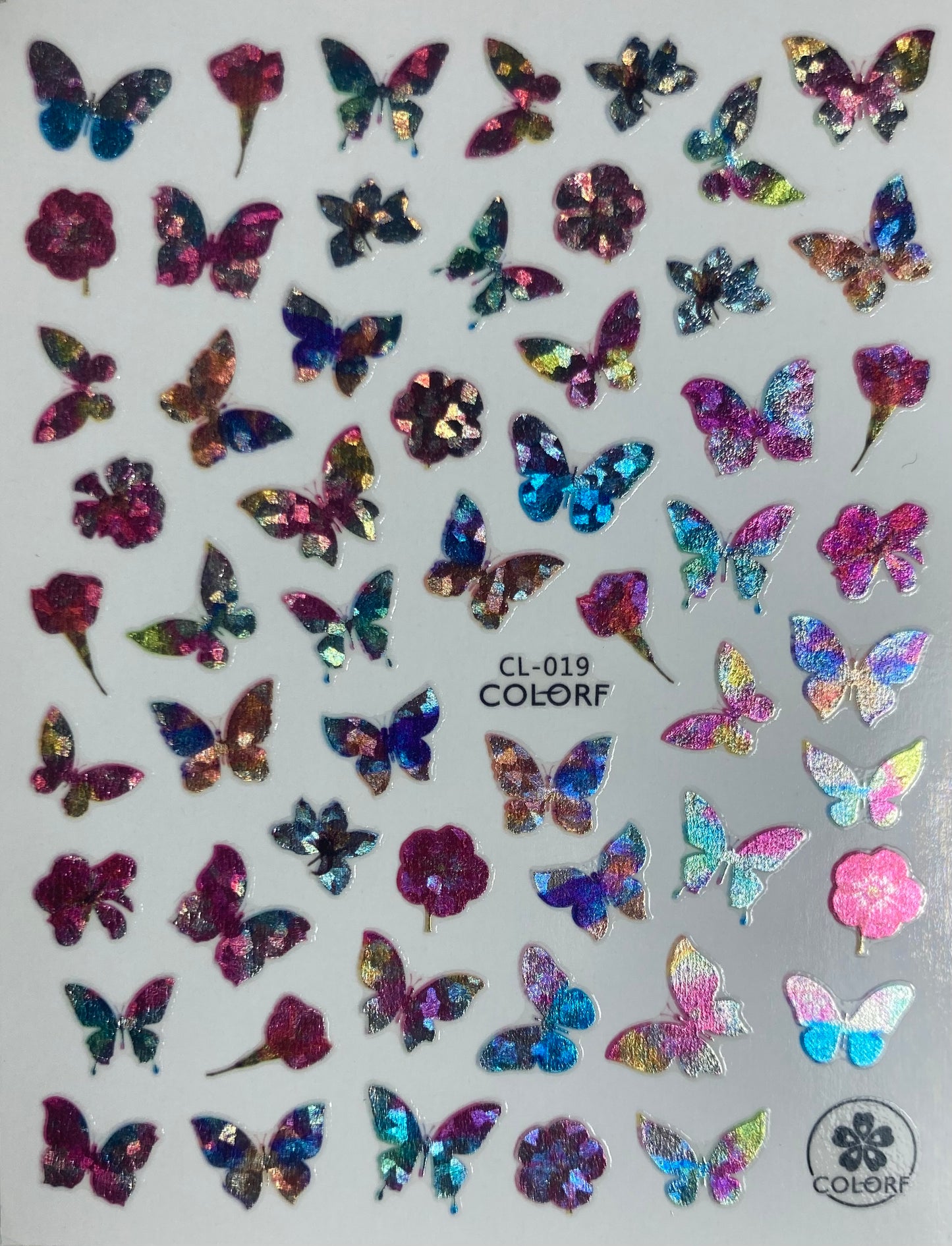 Holographic Butterfly's Nail Art stickers CL019