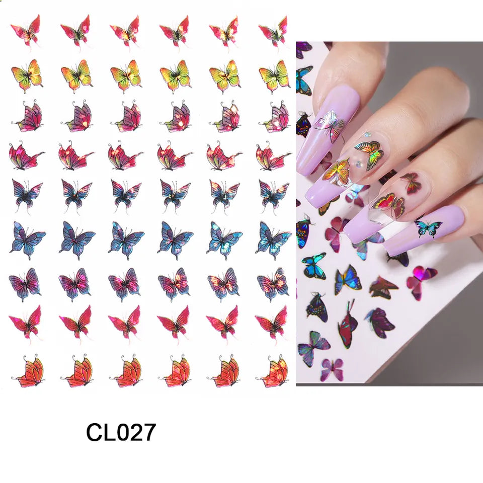 Holographic Butterfly's Nail Art Stickers CL027