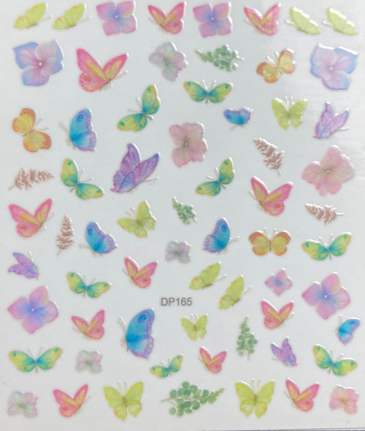Holographic Butterfly's Nail Art stickers DP165